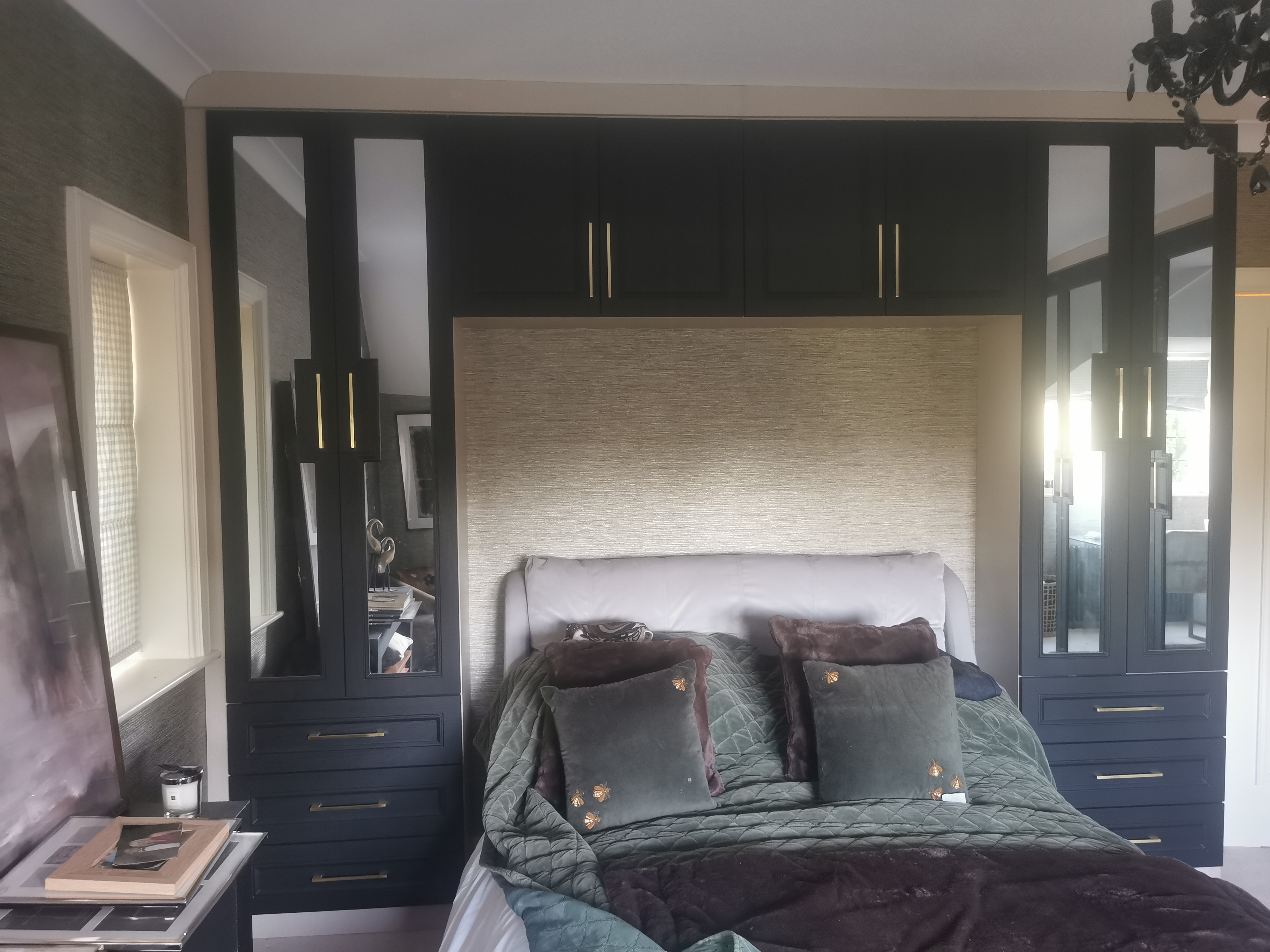 Dark Fitted Bedroom with Mirrors